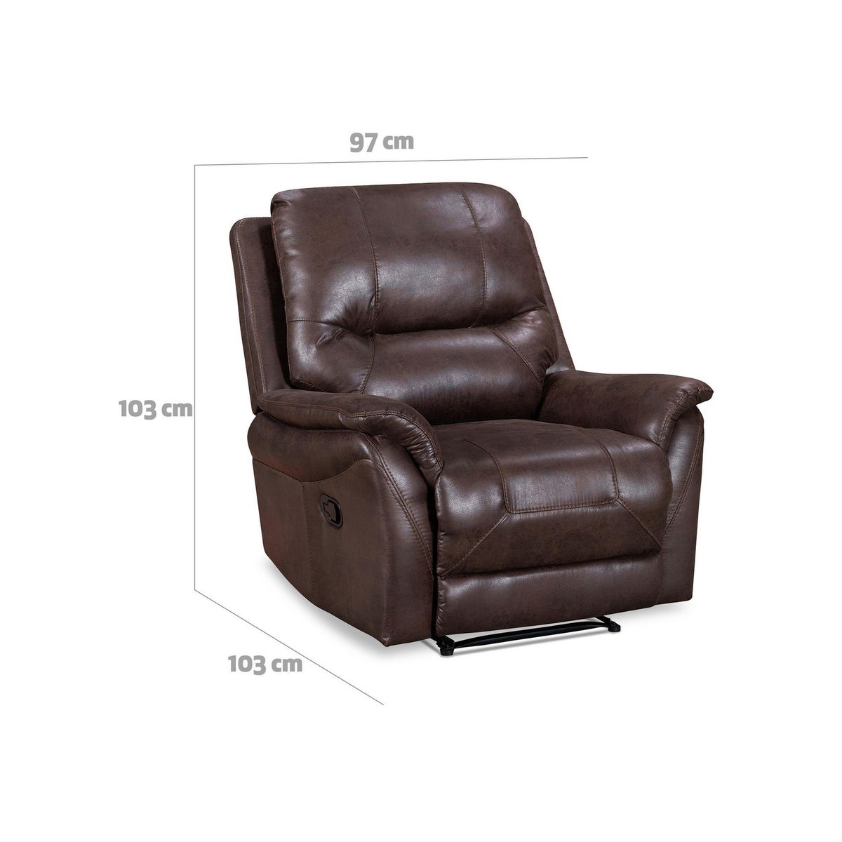 CIC - Bergere 1 cuerpo Toledo 97x103x103 cm Walnut