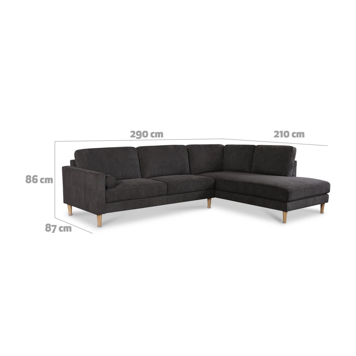CIC - Sofá 5 cuerpos Belfast 290x86x87 cm Grafito
