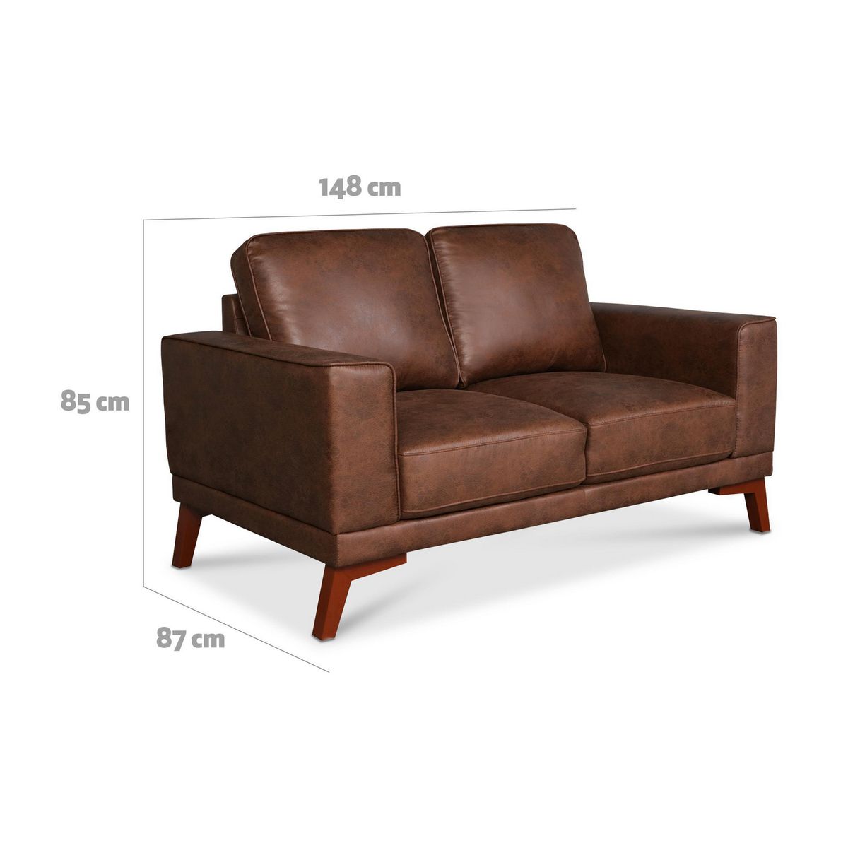 CIC - Sofá 2 cuerpos Liverpool 148x85x87 cm Saddle