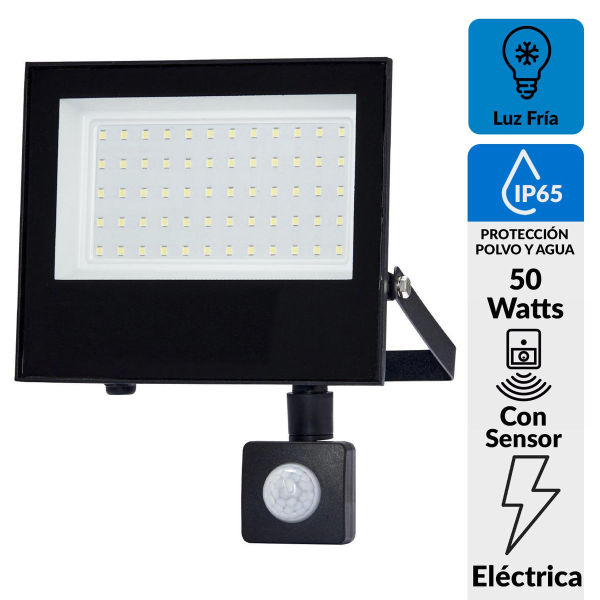 HALUX - Reflector Led con Sensor 50 W IP 65 5000 lm Luz Fría