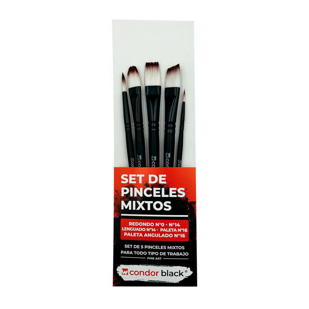 CONDOR - Set de Pinceles Condor Mixtos para Manualidades y Pintura Cerda Sintética