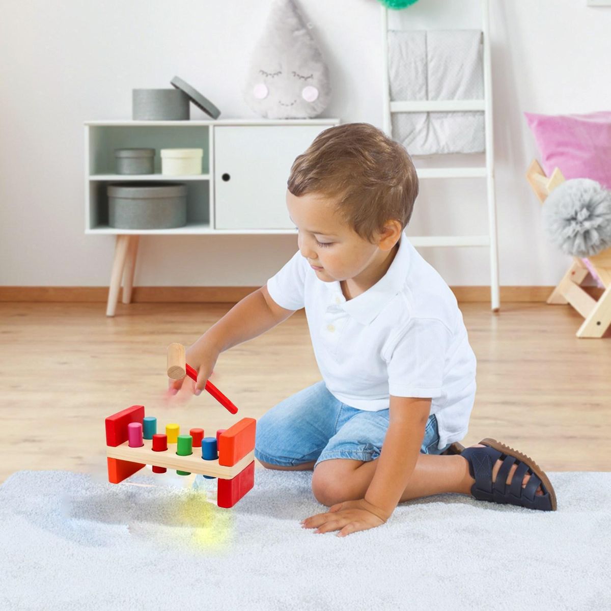 KIDSCOOL - Juguete Didáctico Montessori Martillo Color