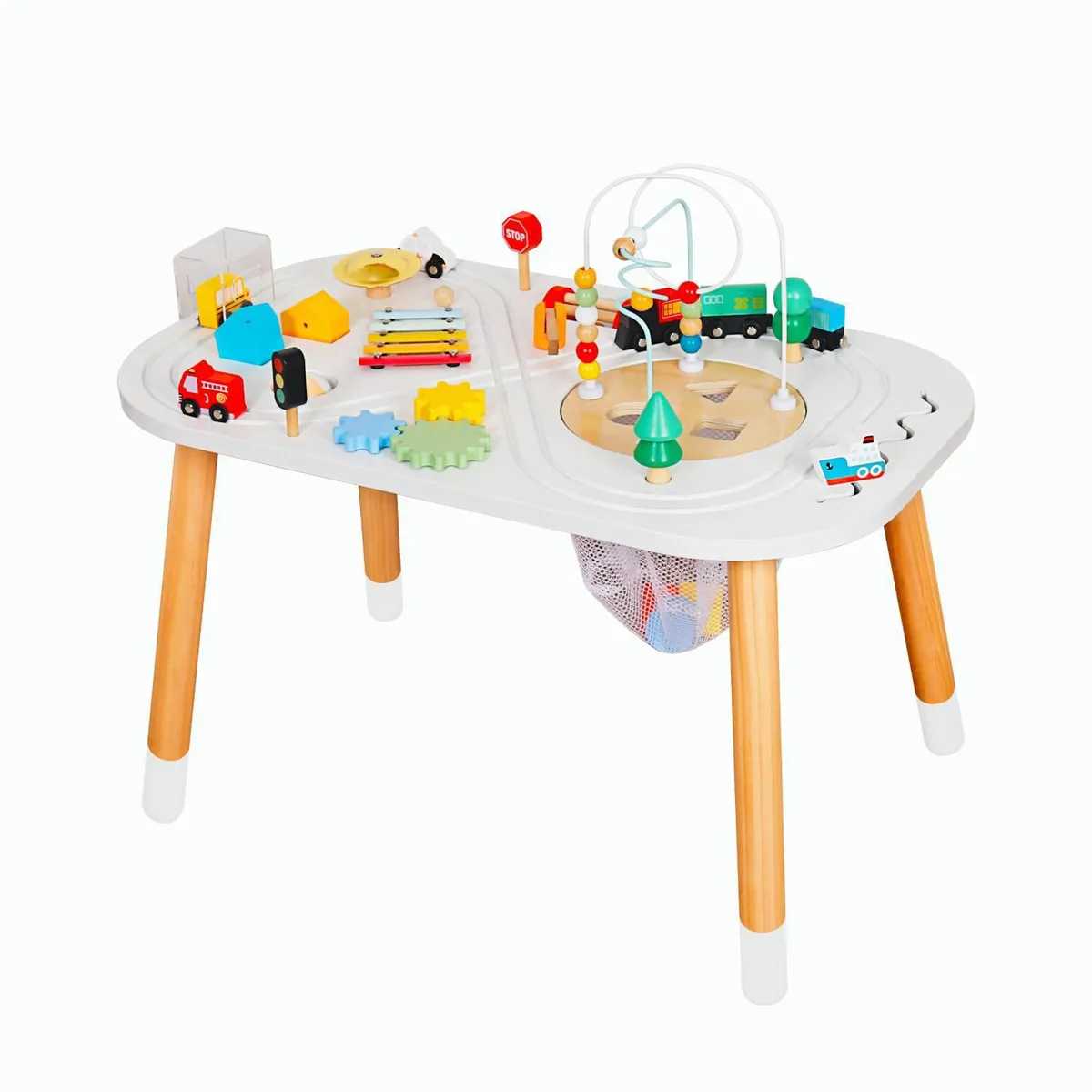 KIDSCOOL - Mesa 10 Actividades con Accesorios 74.5x64x47 cm Blanco Desde 2 años