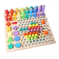 KIDSCOOL - Juego Educativo Montessori Tablero Calado Con Ábaco Y Figuras