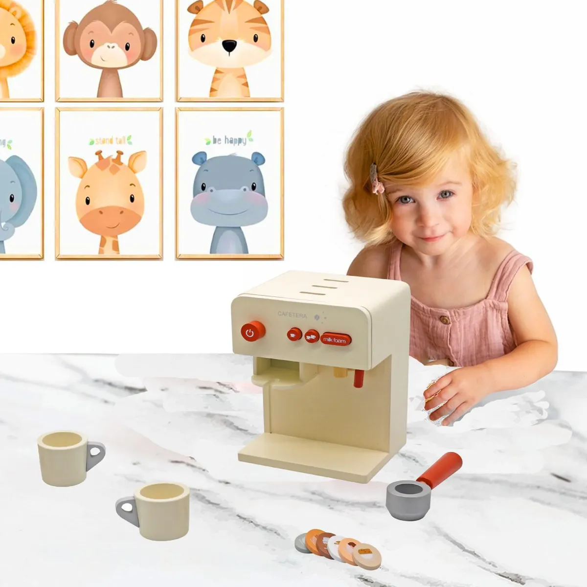 KIDSCOOL - Juguete Didáctico Cafetera Montessori