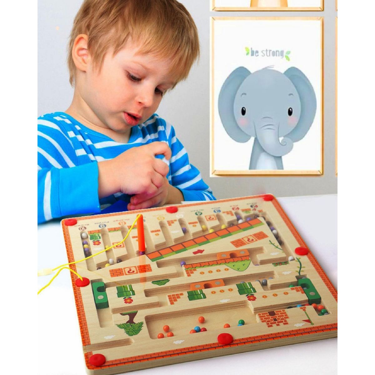 KIDSCOOL - Juego Didáctico Laberinto Numérico Montessori