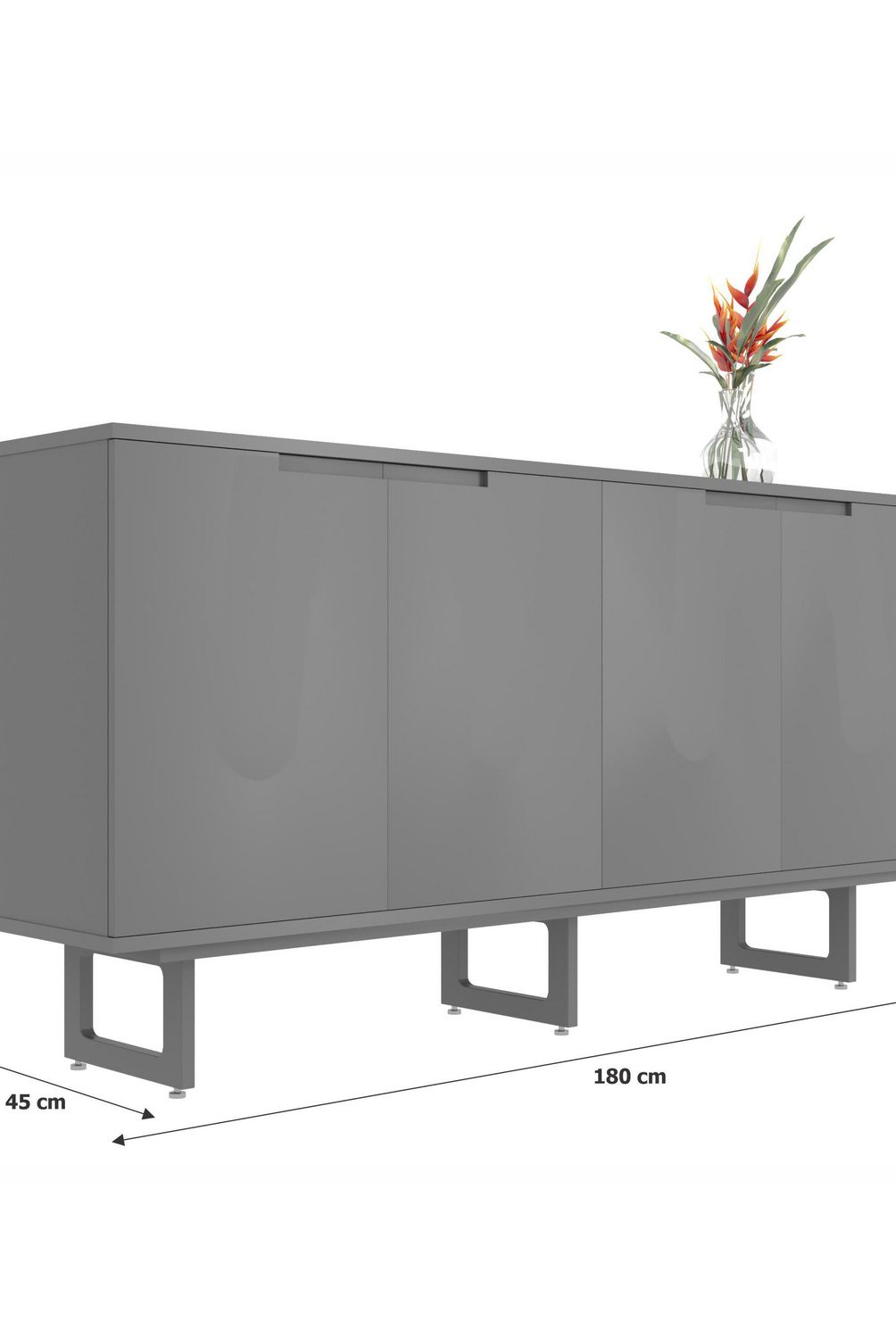 DI PORETTI - Buffet Viena Grafito 45x180x82 cm