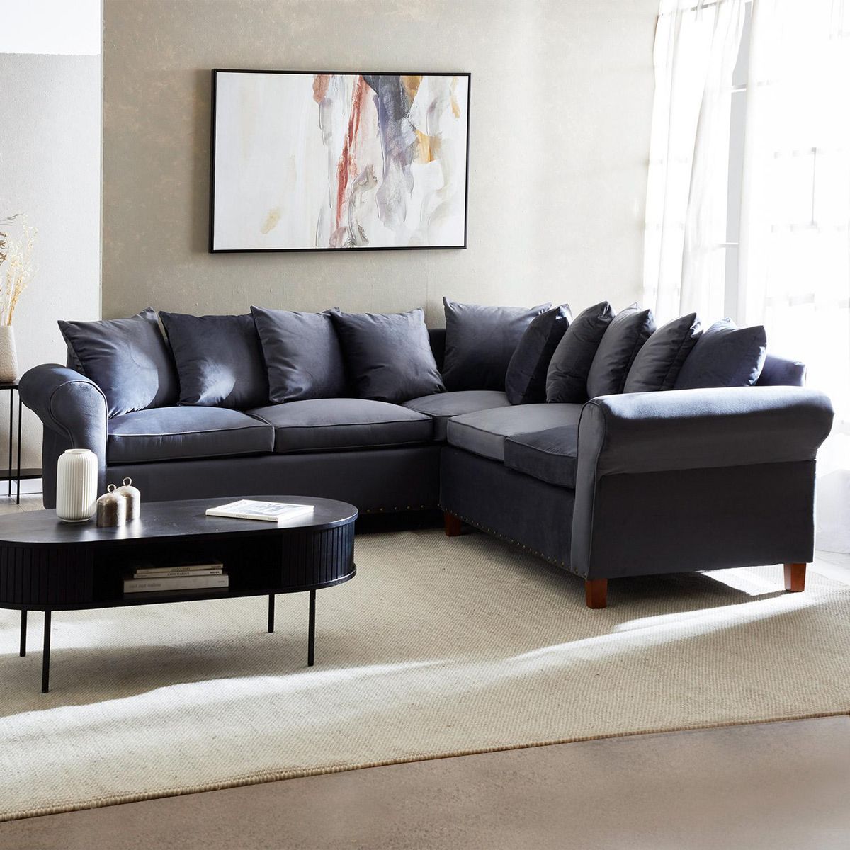 INTERMUEBLES - Sofá Seccional 5 cuerpos Toledo 247x97x248 cm Gris