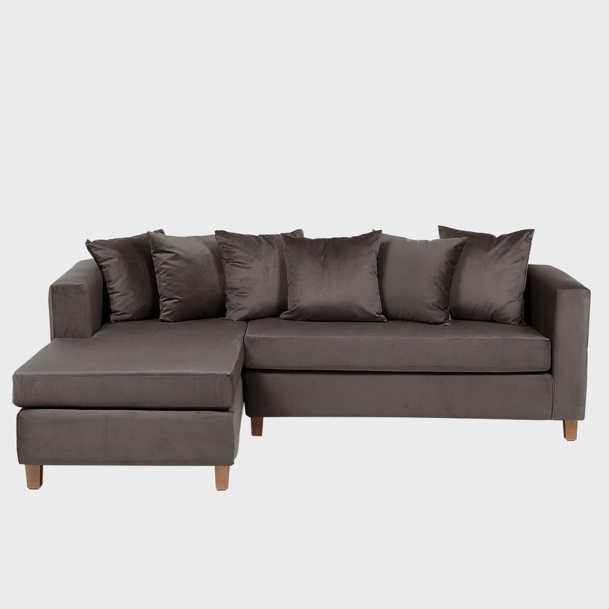 INTERMUEBLES - Sofá Seccional 4 cuerpos Malaga 171x87x245 cm Chocolate