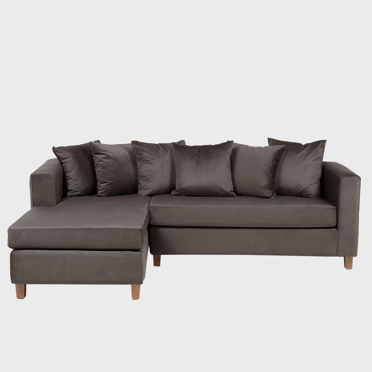 INTERMUEBLES - Sofá Seccional 4 cuerpos Malaga 171x87x245 cm Chocolate