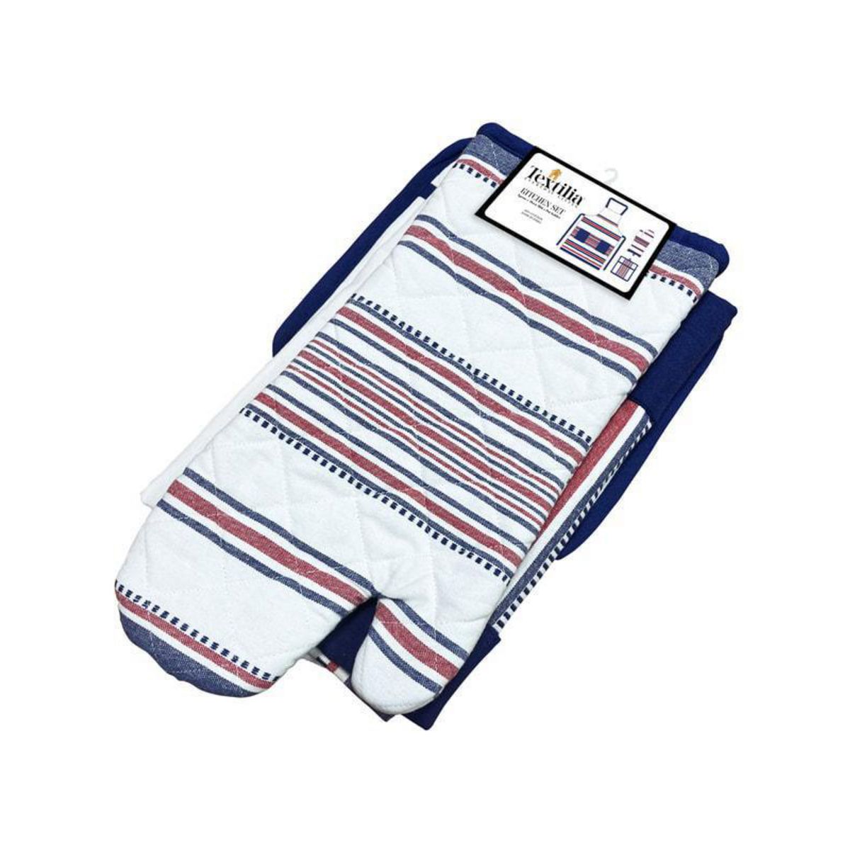 TEXTILIA - Set Delantal Guante Y Paño Cocina