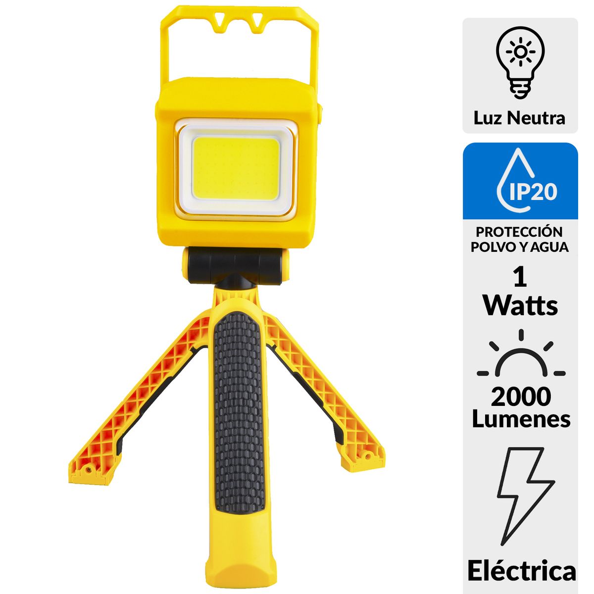 HALUX - Lámpara de Trabajo Led Reflector Trípode 1 W IP 20 2000 lm Luz Día