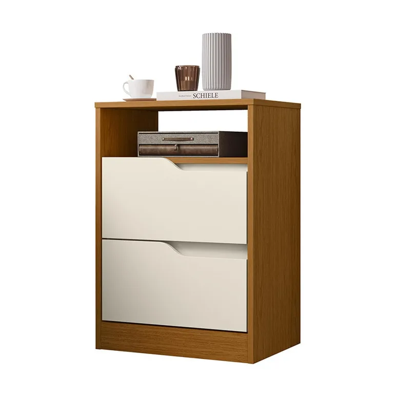 VEKKAHOME Velador 2 Cajón(es) Sole 45x65x36 cm Café
