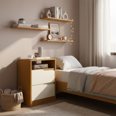 Imagen 2 del producto Velador 2 Cajón(es) Sole 45x65x36 cm Café