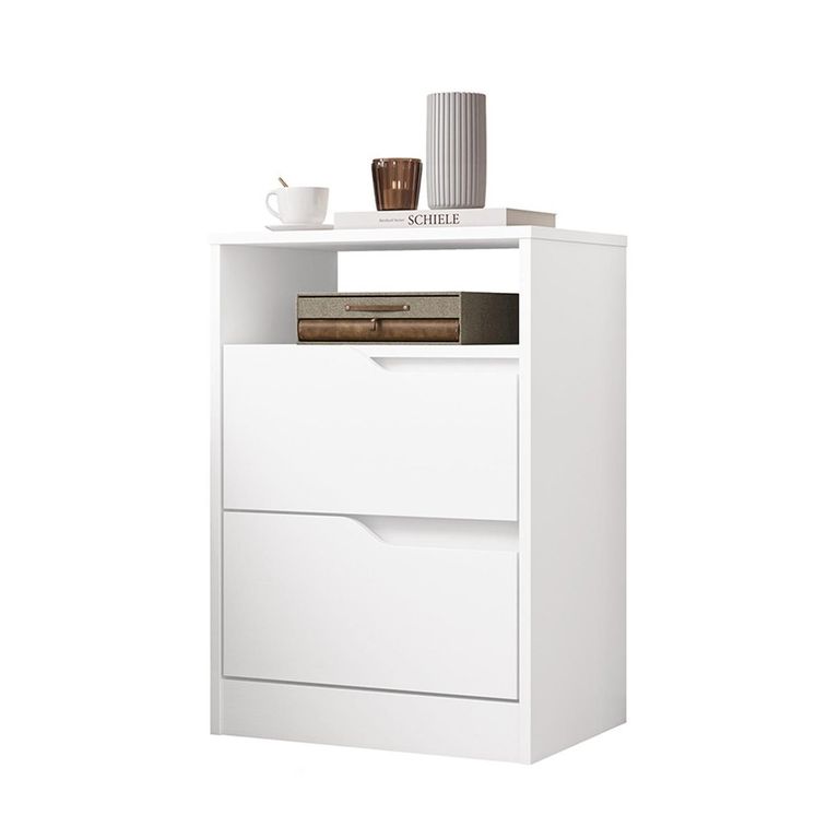 VEKKAHOME Velador 2 Cajón(es) Sole 45x65x36 cm Blanco