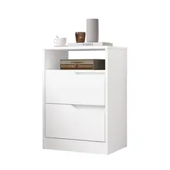 VEKKAHOME - Velador 2 Cajón(es) Sole 45x65x36 cm Blanco