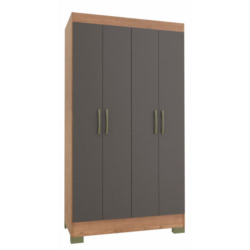 VEKKAHOME - Clóset Roma 4 Puerta(s) 1 Cajón(es) 4 Repisa(s) 99x182.5x47 cm Grafito