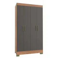 VEKKAHOME - Clóset Roma 4 Puerta(s) 1 Cajón(es) 4 Repisa(s) 99x182.5x47 cm Grafito