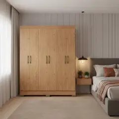 VEKKAHOME - Clóset Roma 6 Puerta(s) 1 Cajón(es) 6 Repisa(s) 147x182.5x47 cm