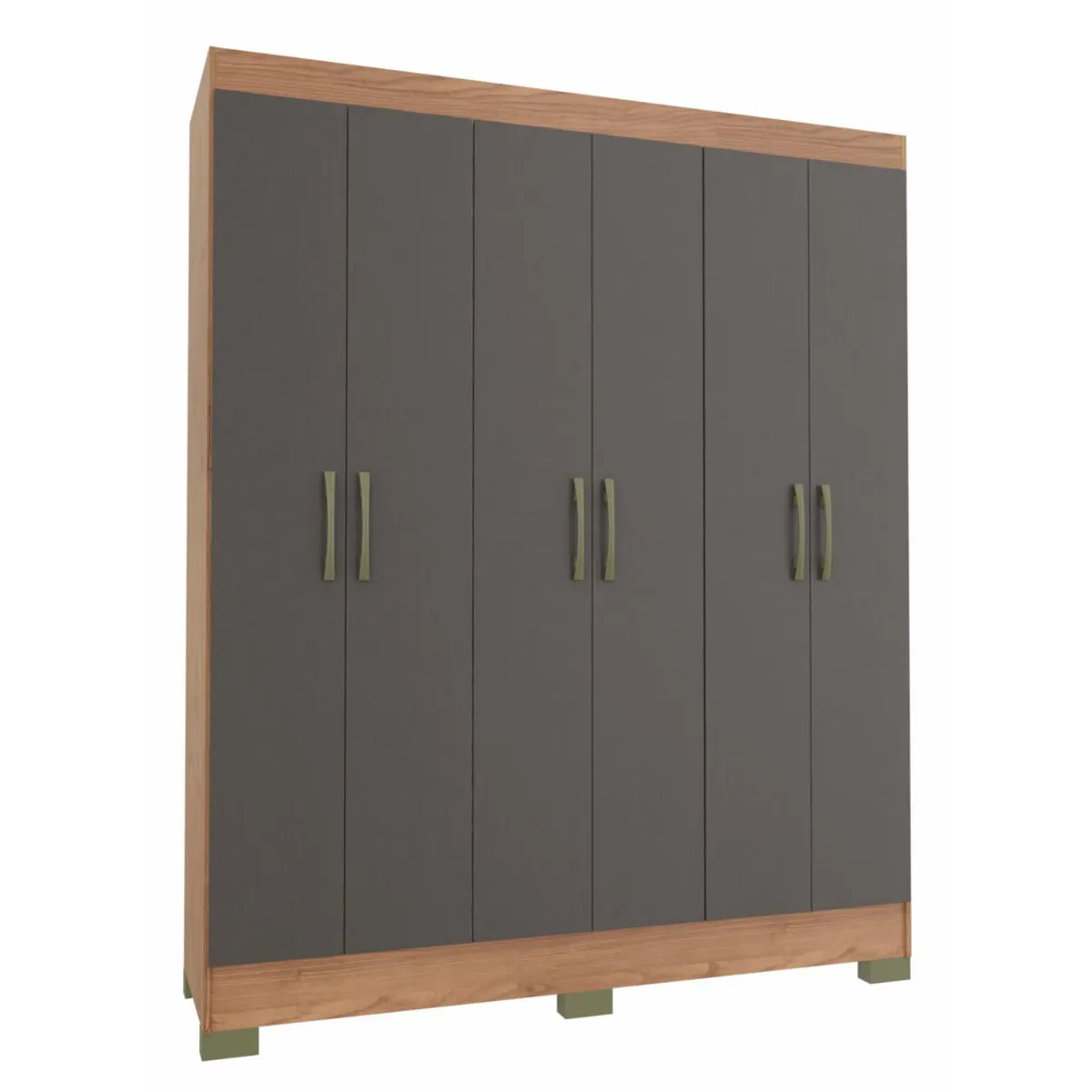 VEKKAHOME - Clóset Roma 6 Puerta(s) 1 Cajón(es) 6 Repisa(s) 147x182.5x47 cm Grafito