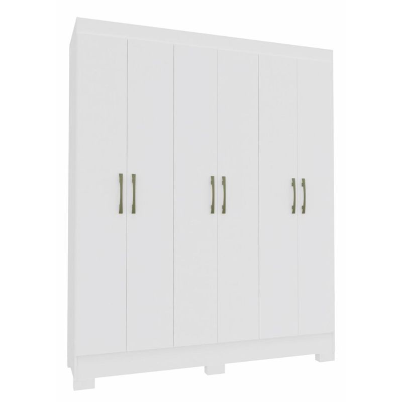 VEKKAHOME - Clóset Roma 6 Puerta(s) 6 Repisa(s) 147x182.5x47 cm Blanco