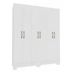 VEKKAHOME - Clóset Roma 6 Puerta(s) 6 Repisa(s) 147x182.5x47 cm Blanco
