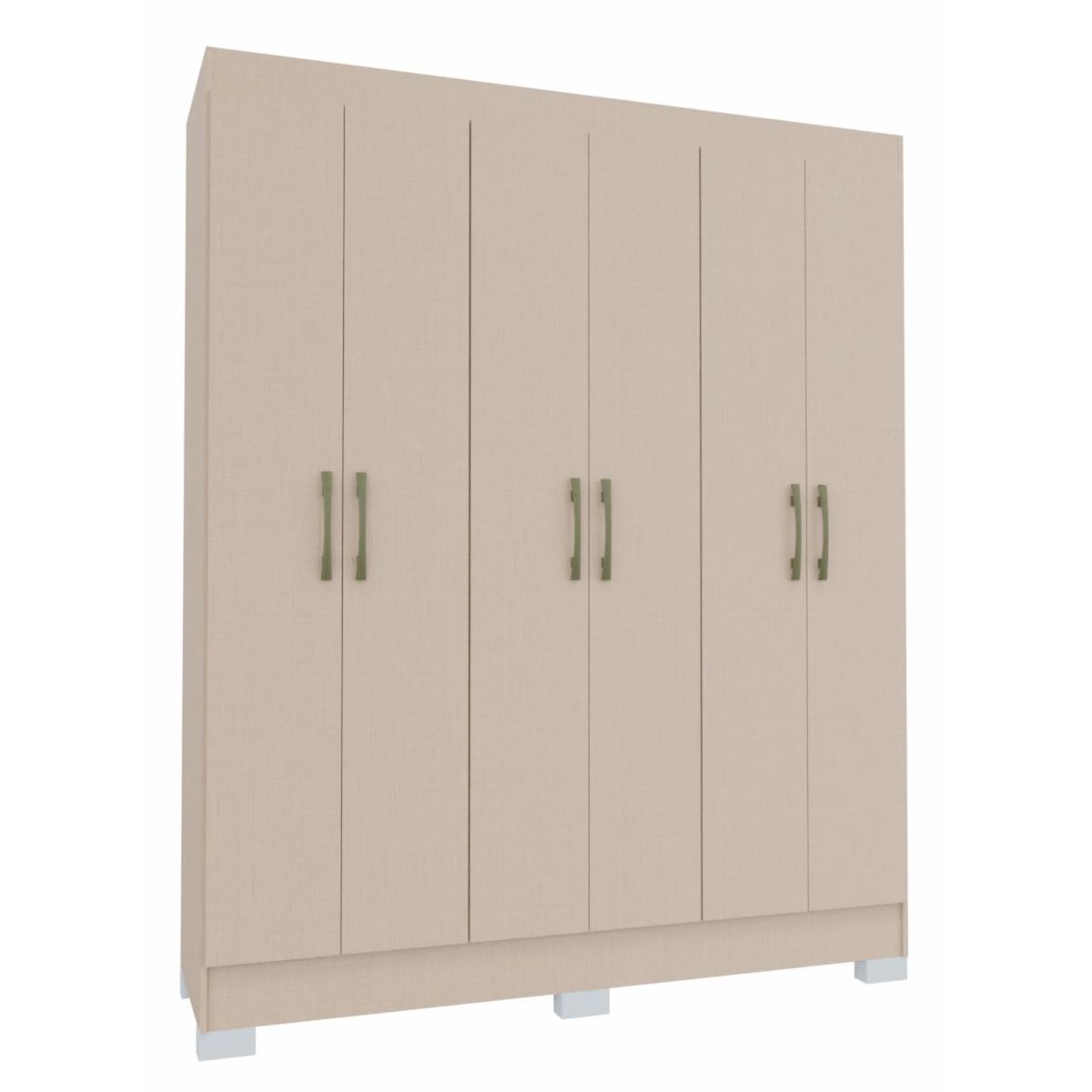 VEKKAHOME - Clóset Roma 6 Puerta(s) 1 Cajón(es) 6 Repisa(s) 147x182.5x47 cm Crema
