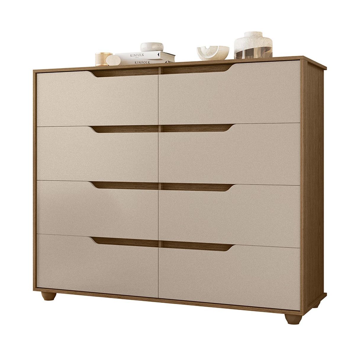 Cómoda 8 Cajón(es) Doble Evo 136x116x45 cm Café, marca VEKKAHOME - Foto Principal