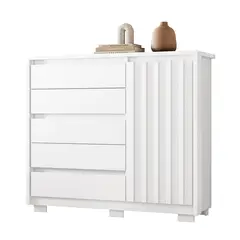 VEKKAHOME - Zapatera Dueto MDF 3 Nivel(es) 109x125x43 cm Blanco