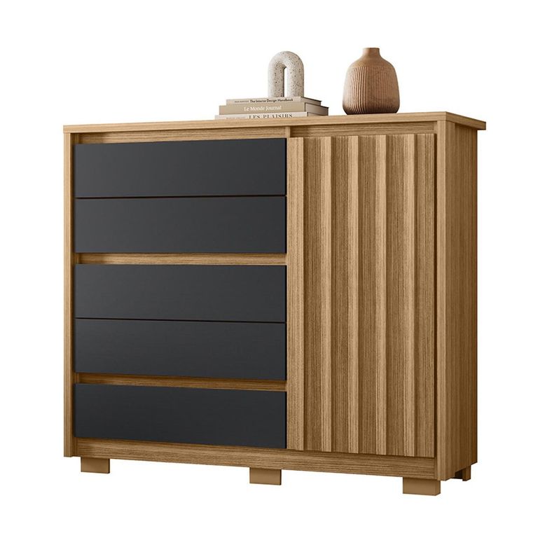 VEKKAHOME Zapatera Dueto MDF 3 Nivel(es) 109x125x43 cm Grafito