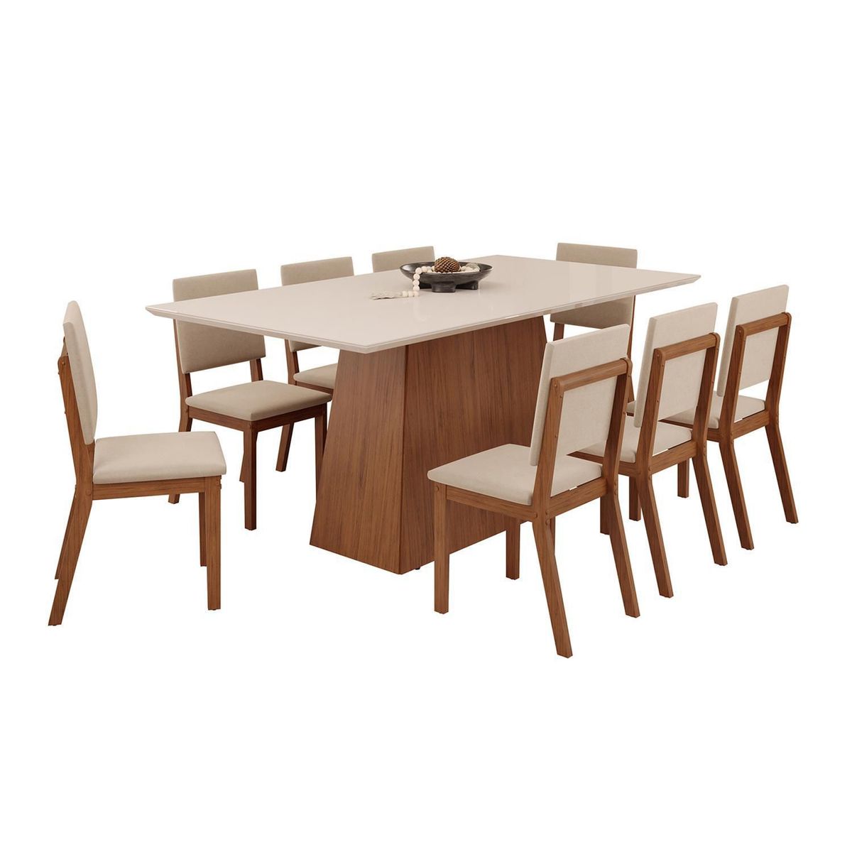 VEKKAHOME - Juego de Comedor Dulce 8 Sillas Mesa Rectangular 90x80x180 cm Café