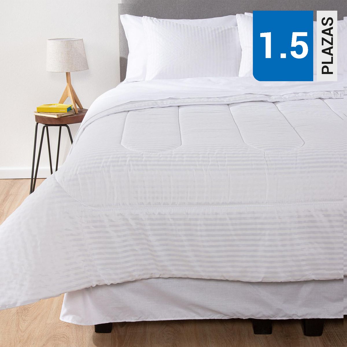 ARTHOME - Plumón 1.5 plazas Bicolor Blanco 