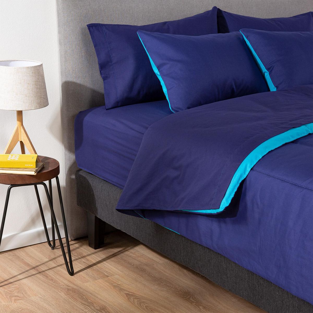 ARTHOME - Plumón 1.5 plazas Bicolor Azul/Calipso 