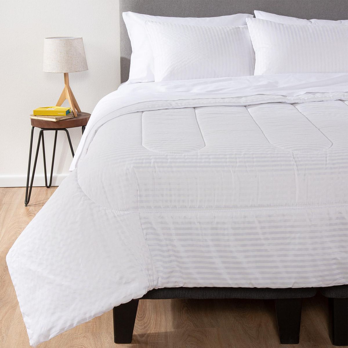 ARTHOME - Plumón 1.5 plazas Bicolor Blanco 