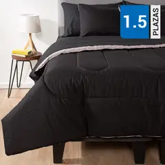 ARTHOME - Plumón Bicolor Negro/Gris 1.5 plazas