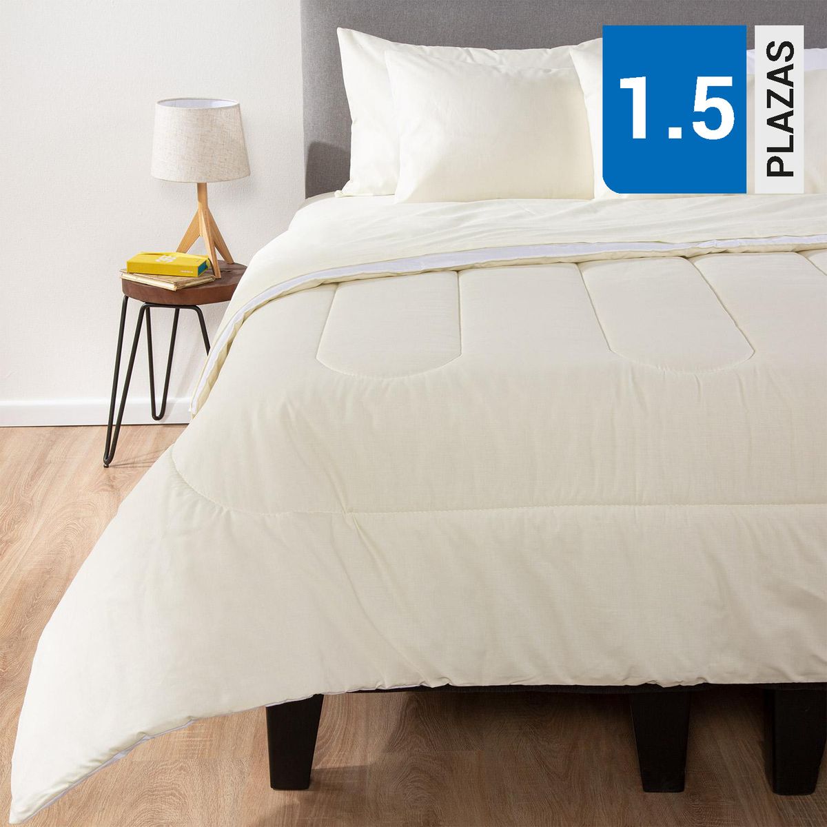 ARTHOME - Plumón 1.5 plazas Bicolor Beige/Blanco 