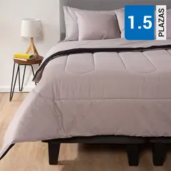 ARTHOME - Plumón Bicolor Negro/Gris 1.5 plazas