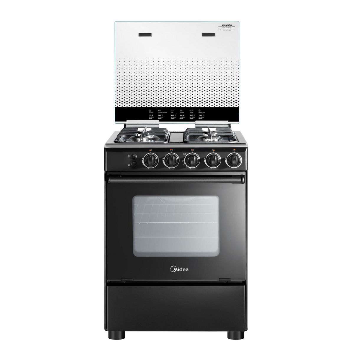 MIDEA - Cocina a Gas 4 Platos Negro MCG-4QSG24NSBK