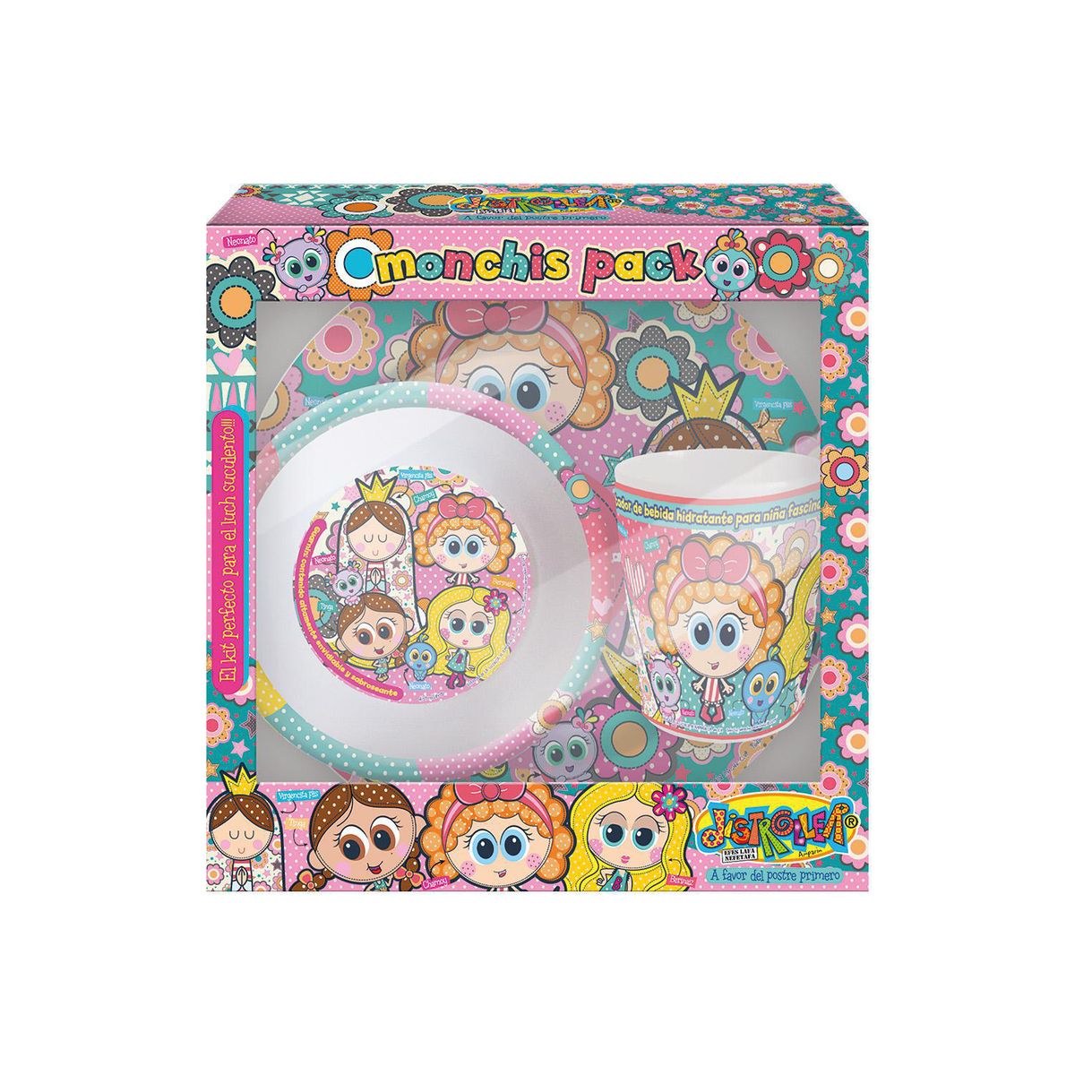 DISTROLLER - Set Distroller 3 Piezas Regalo Bebé Plato Bowl Vaso Infantil