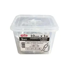 MAMUT - Cadena Acero Eslabón Largo 10 mm 1 m Plateado