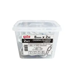 MAMUT - Cadena Acero Eslabón Largo 8 mm 2 m Plateado