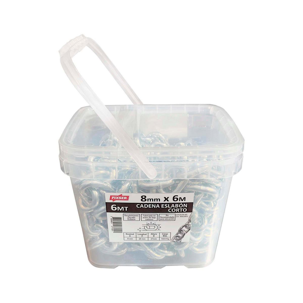 MAMUT - Cadena Acero Eslabón Corto 8 mm 6 m Plateado