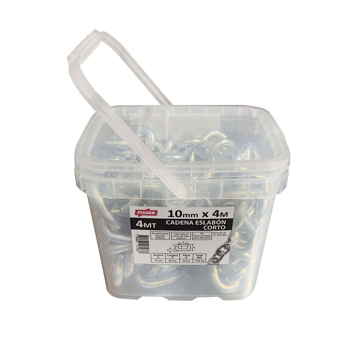 MAMUT - Cadena Acero Eslabón Corto 10 mm 4 m Plateado