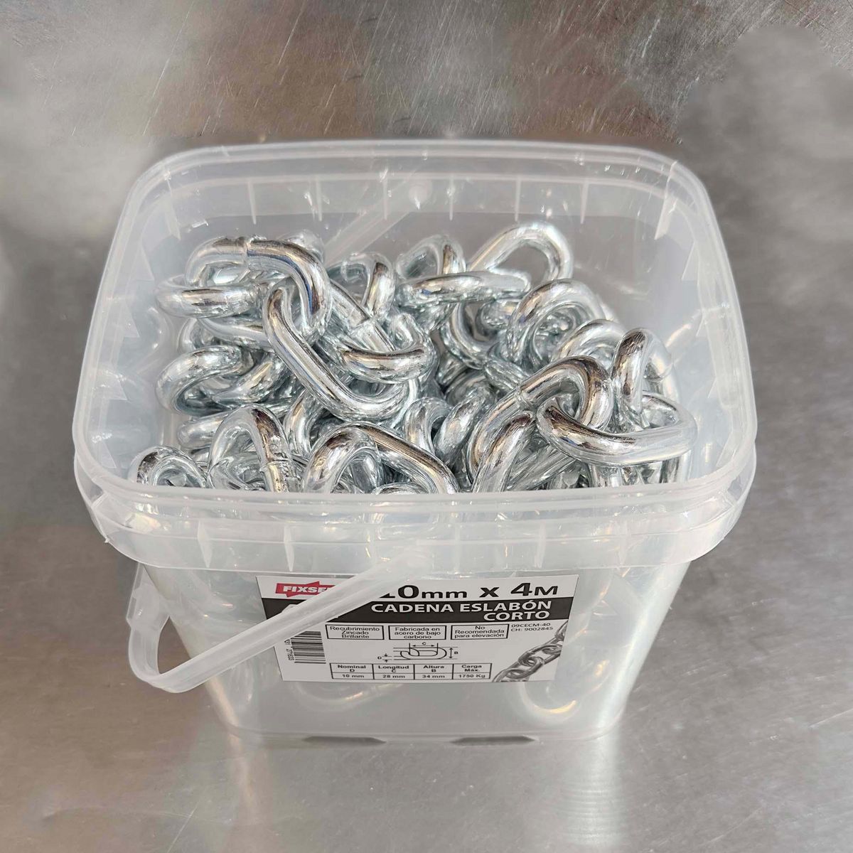 MAMUT - Cadena Acero Eslabón Corto 10 mm 4 m Plateado