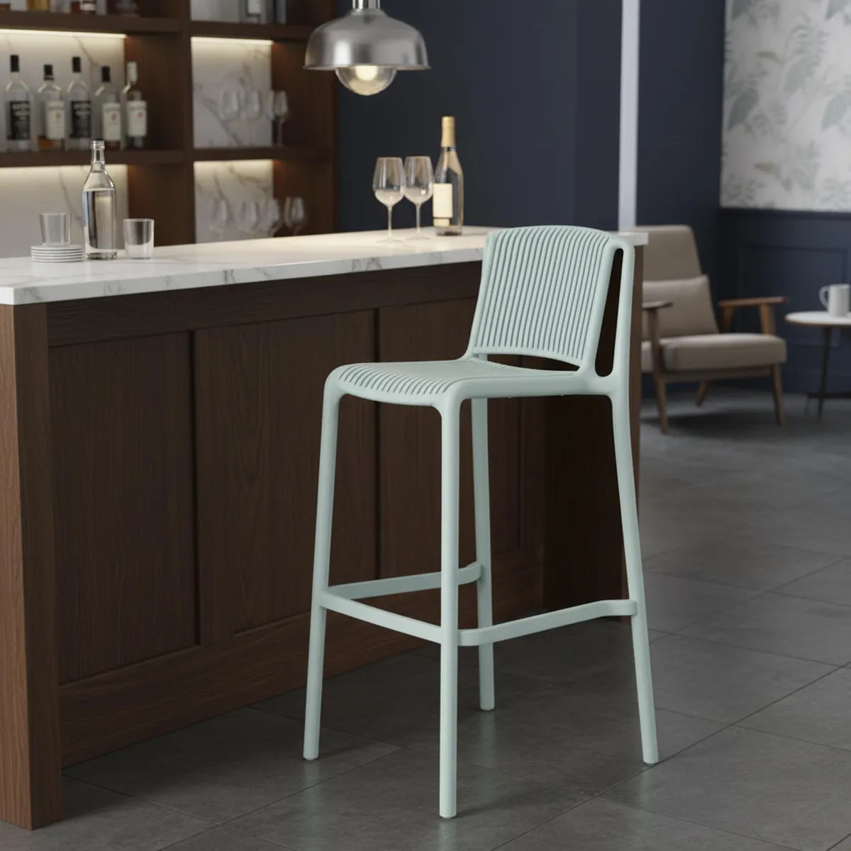 IDETEX - Pack 2 Sillas Verona Aqua Celeste 100x51x46 cm