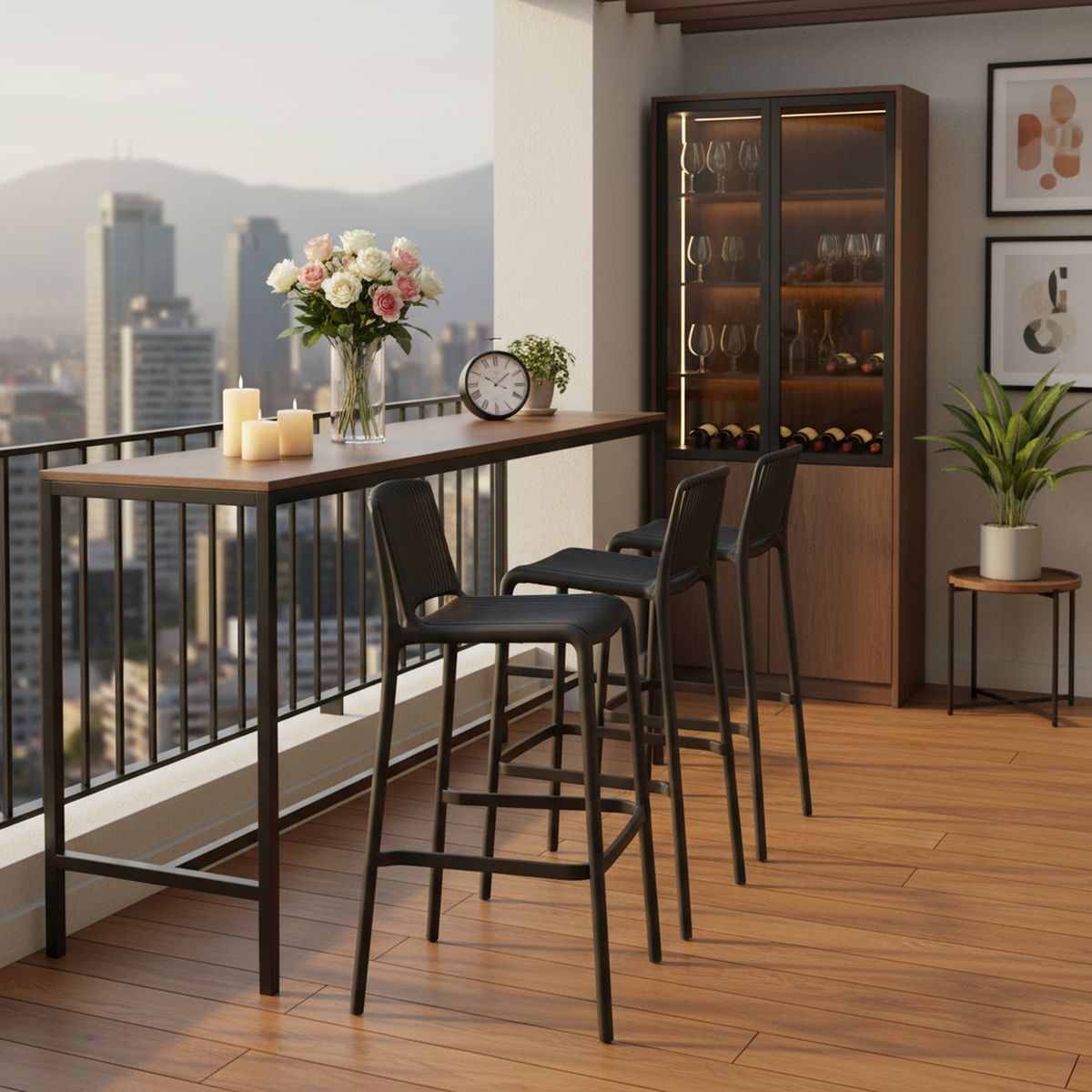 IDETEX - Pack 2 sillas Verona Negro 100x51x46 cm