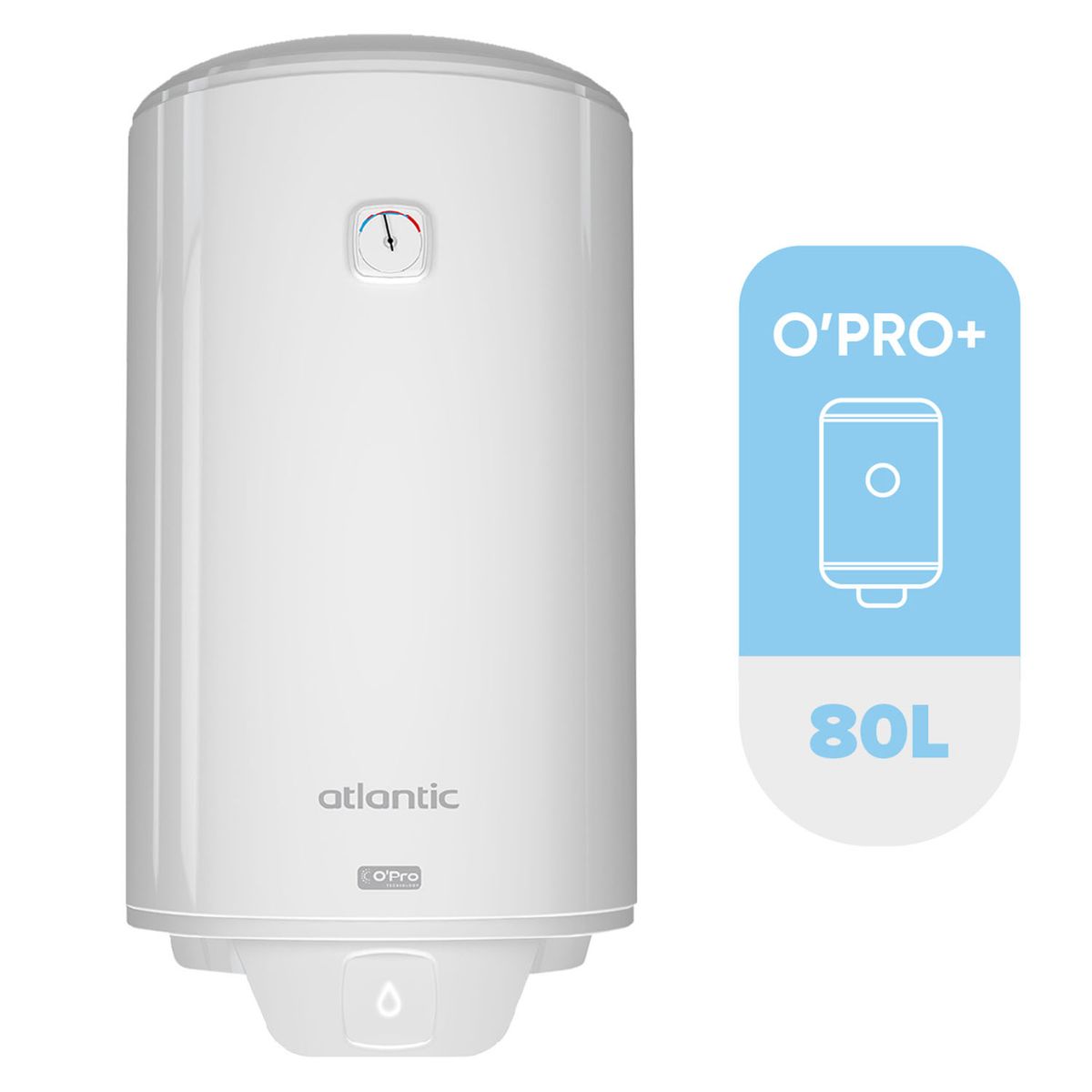 ATLANTIC - Termo Eléctrico 80 Litros 1500 W de Muro