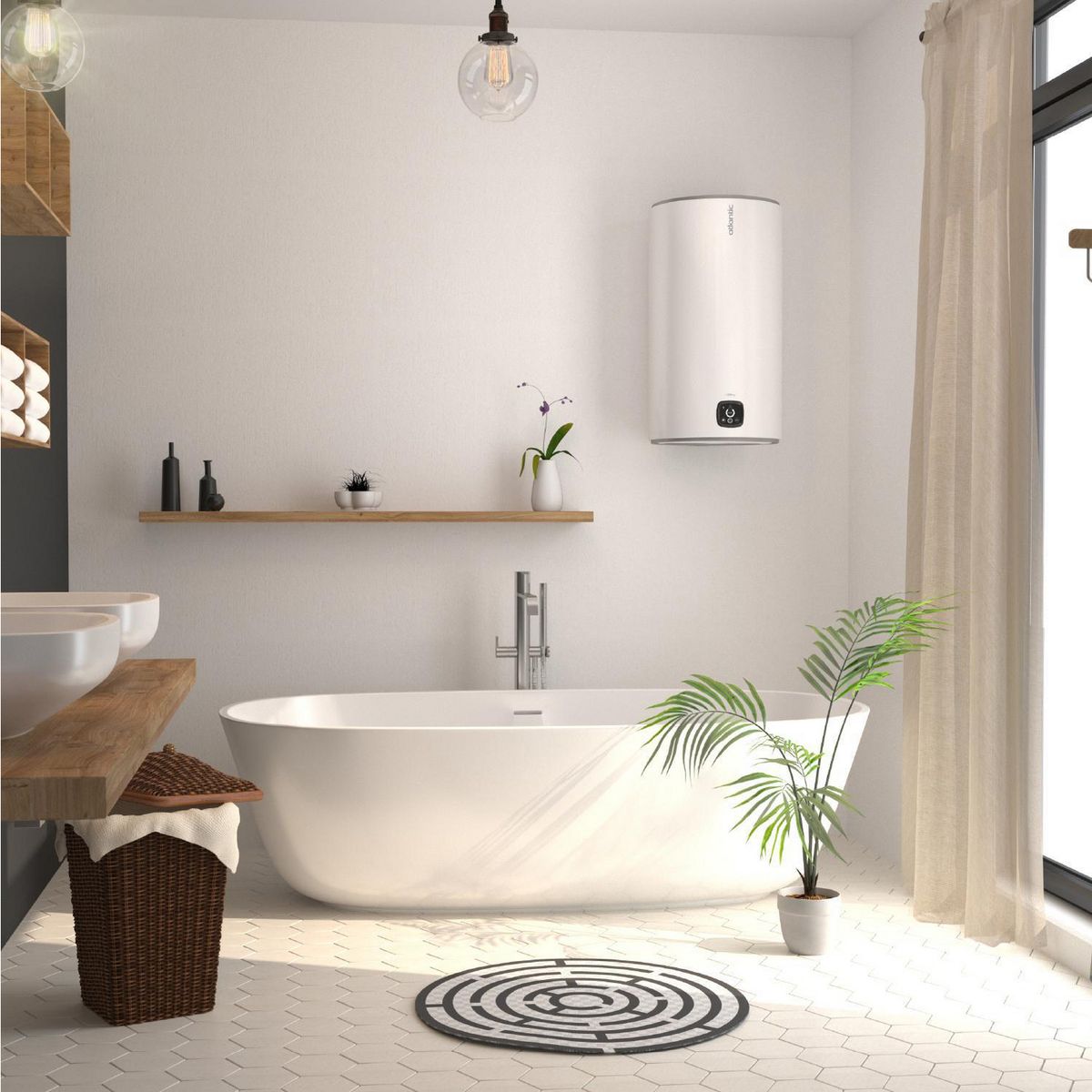 ATLANTIC - Termo Eléctrico 80 Litros 1500 W de Muro