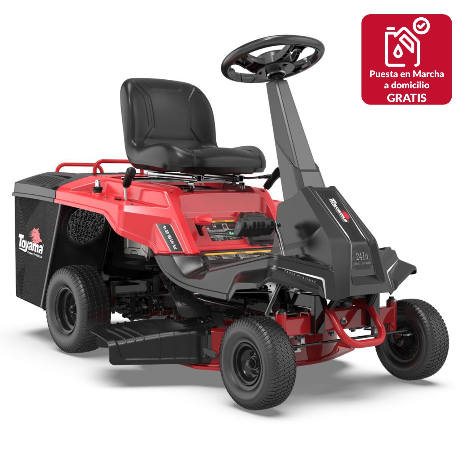 TOYAMA Tractor Corta Pasto Mini con recolector 7.5 HP 224 cc 61 cm