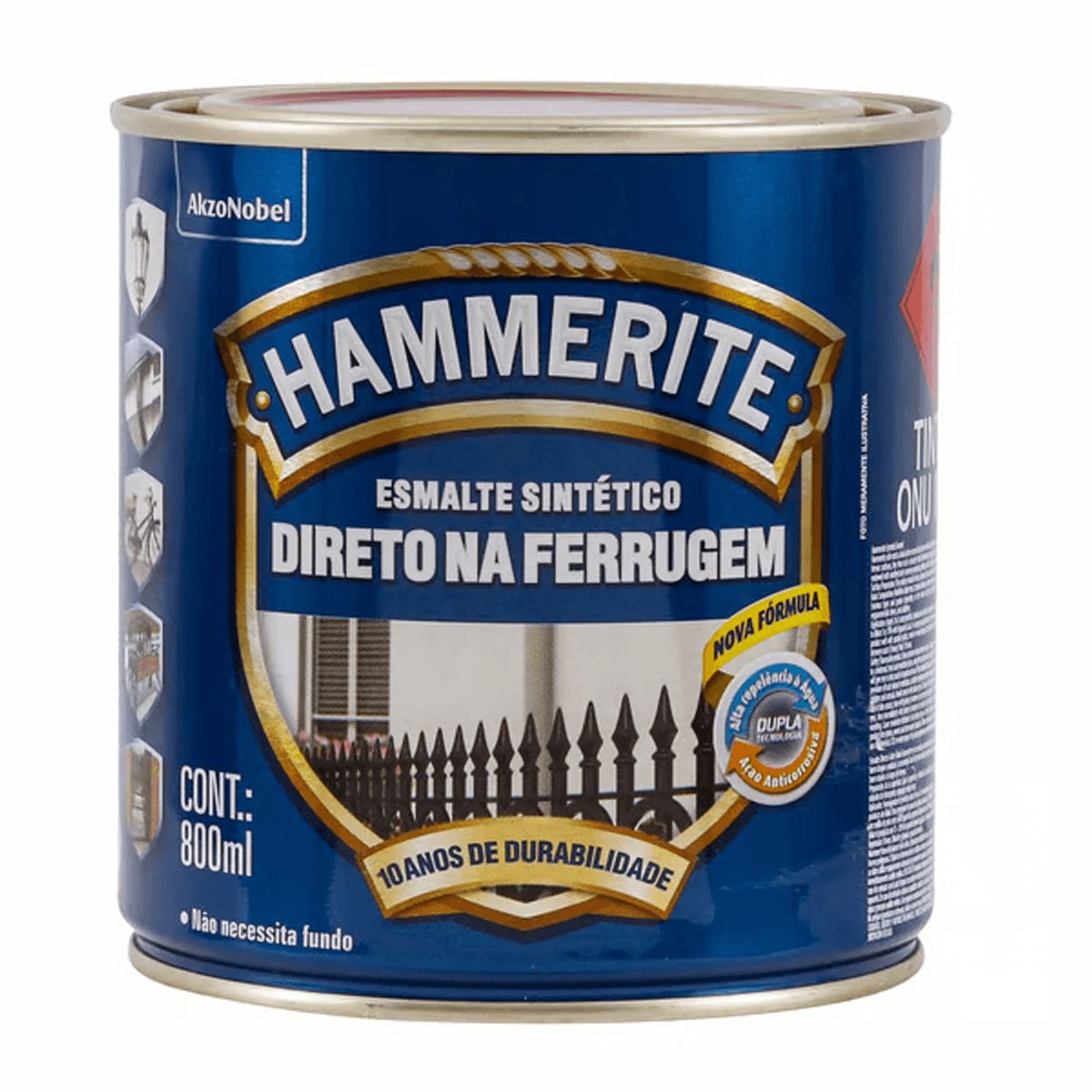 HAMMERITE - Esmalte Directo sobre Óxido Anticorrosivo Hidrorepelente Brillante Oro 0.8 l